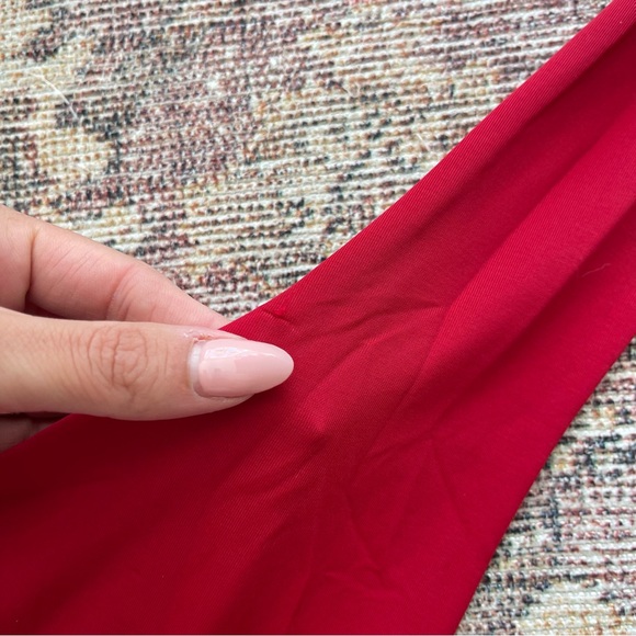 Meshki Mariposa Slinky Halter Mini Dress - Red - Picture 9 of 16